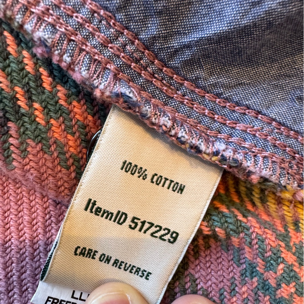 L.L.Bean 1912 Overshirt Long Sleeve Jacket Plaid Flannel Washed Orchid Pockets - Picture 6 of 6